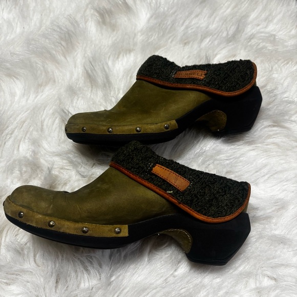 Merrell Luxe Knit Olive Slip On Mules Clogs Women's 7.5 - Picture 3 of 11
